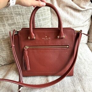Like New Kate Spade Brown Satchel with Gold Accents